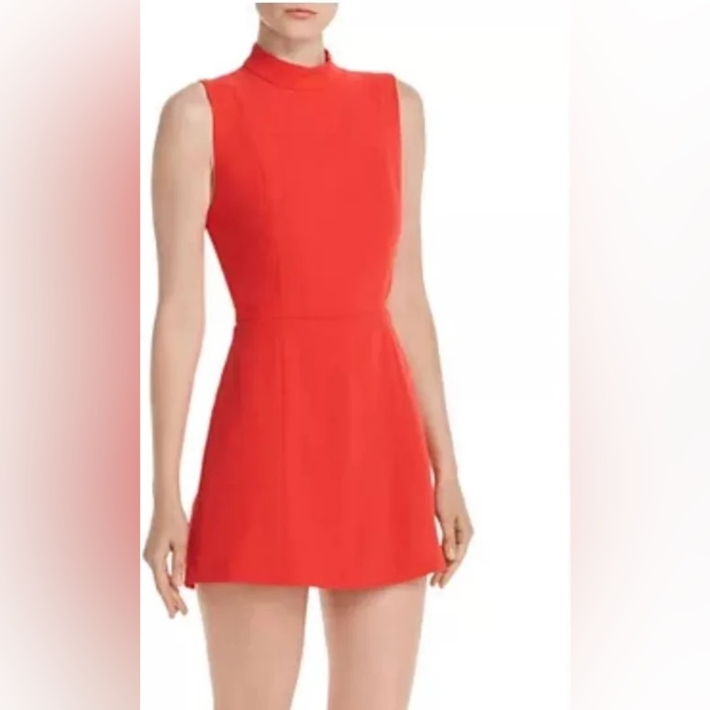 COPY - Alice and Olivia mock neck Tania Romper Poppy Red sz 8
